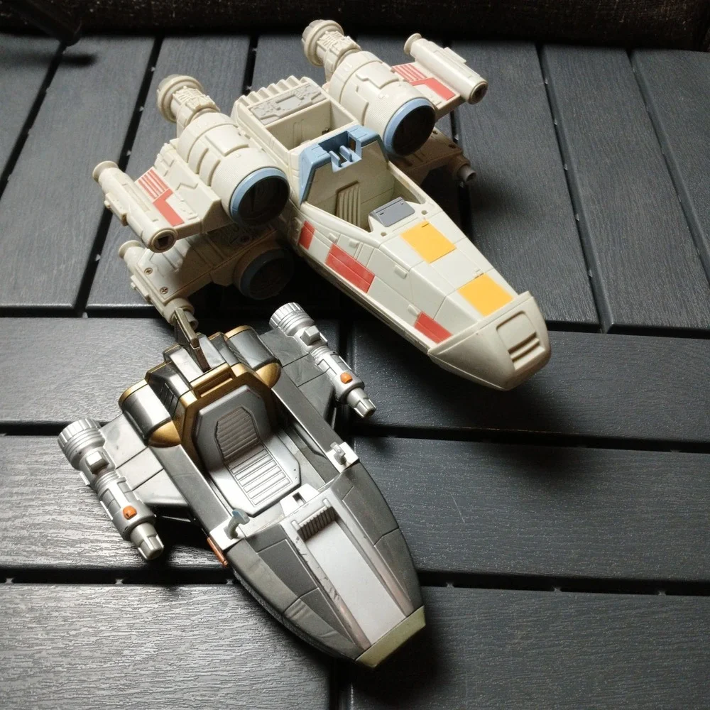 Vintage Hasbro Bandai Star Wars X Wing Fighter Ship Power Rangers LOT 2 -ZC
